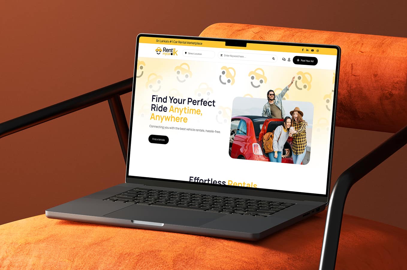 RentMyCar.lk — Sri Lanka's first dedicated peer-to-peer vehicle rental marketplace — branded, built and ranked end-to-end.